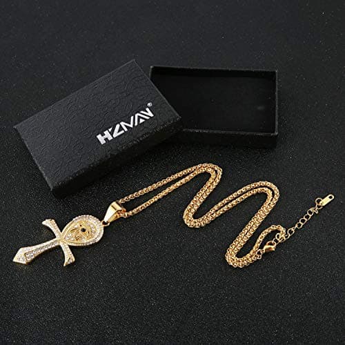 HZMAN CZ Eye of Horus Protection Pendant Necklace