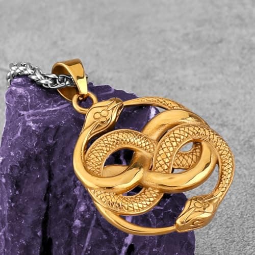 LOBON Fashion Snake Necklace - Gothic Stainless Steel Jewelry for Men & Women