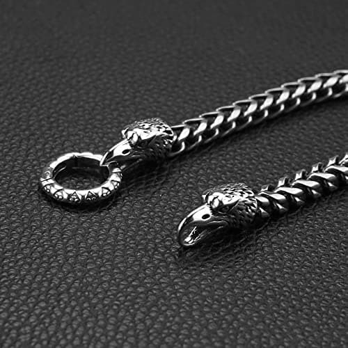 HZMAN Dragon Head Bracelet Stainless Steel Gothic Punk Biker Jewelry Gift