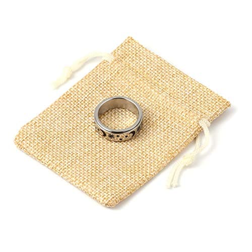 HZMAN Moon Star Sun Rotating Ring Boho Jewelry for Women & Men