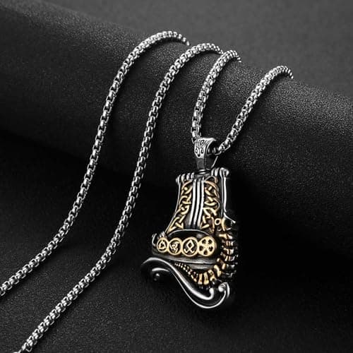 HZMAN Norse Viking Ship Sailing Necklace for Men