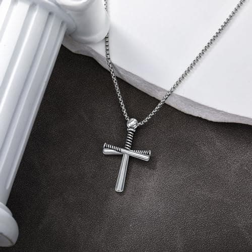 Baseball Cross Necklace for Men and Women