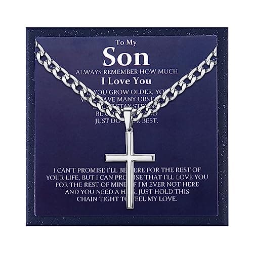 Besteel 925 Sterling Silver Cross Necklace for Men & Women