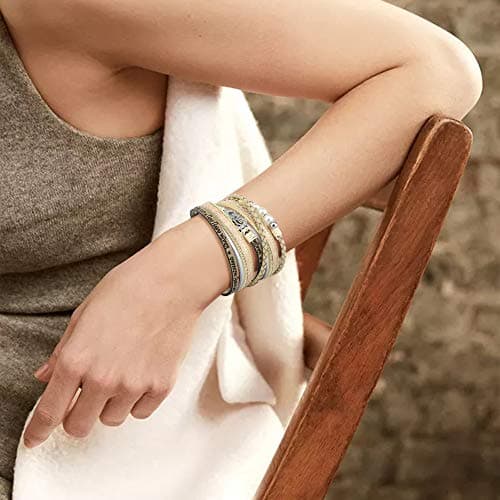 Emibele Layered Rivet Leopard Bohemian Bracelet for Women