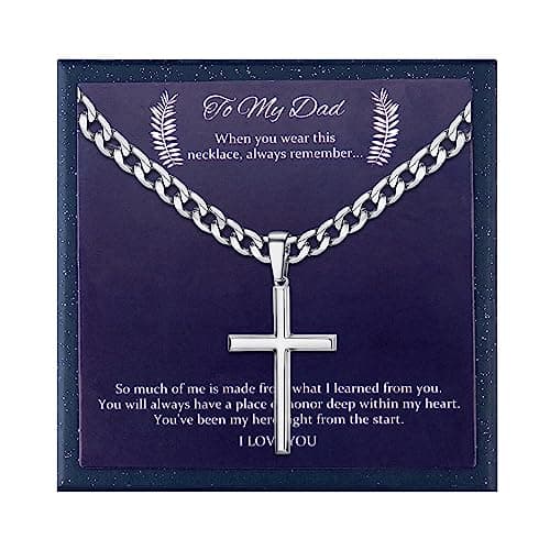 Besteel 925 Sterling Silver Cross Necklace for Men & Women