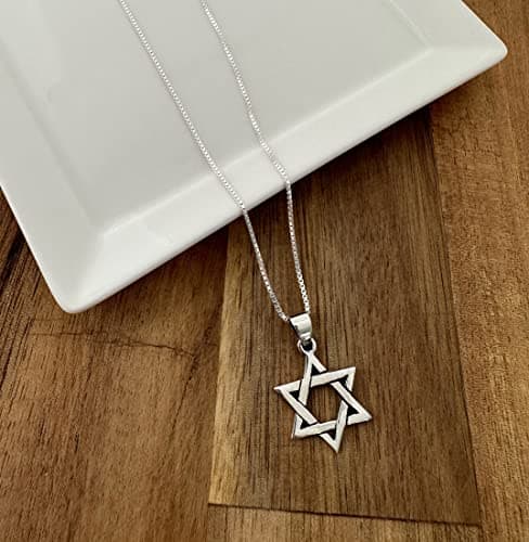 AJDesign Classic Star of David Necklace Pendant 925 Sterling Silver Jewish Jewelry