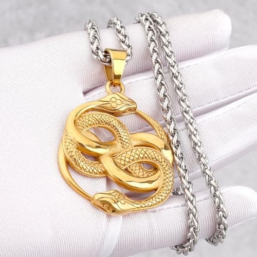 LOBON Fashion Snake Necklace - Gothic Stainless Steel Jewelry for Men & Women
