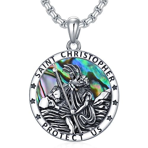 Seiyang Saint Necklace - 925 Sterling Silver Patron Amulet for Men and Women (with Gift Box)