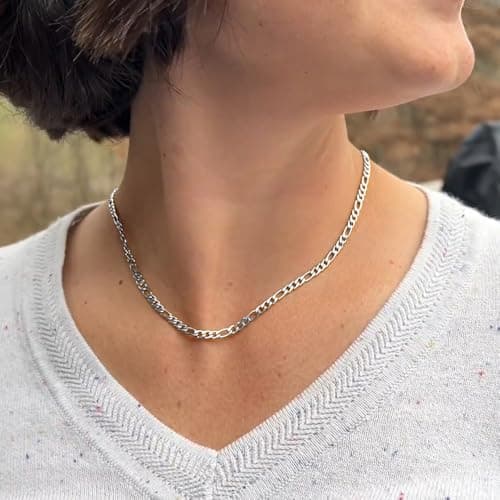 Monily Figaro Chain Necklace: Stainless Steel Real Gold Plated Jewelry for Men & Women
