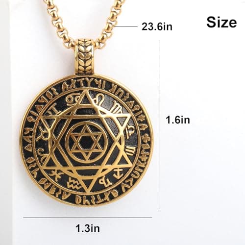ChicGems Solomon Six Pointed Star of David Necklace for Men & Women