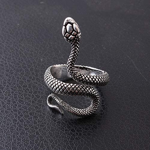 Acxico Punk Men's Adjustable Snake Finger Ring Jewelry
