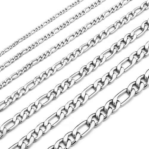 Monily Figaro Chain Necklace: Stainless Steel Real Gold Plated Jewelry for Men & Women