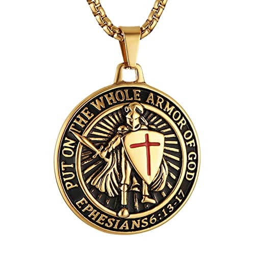 HZMAN Knights Templar Stainless Steel Necklace for Men
