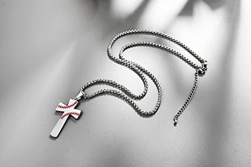XIEXIELA Stainless Steel Baseball Strength Necklace for Boys & Men