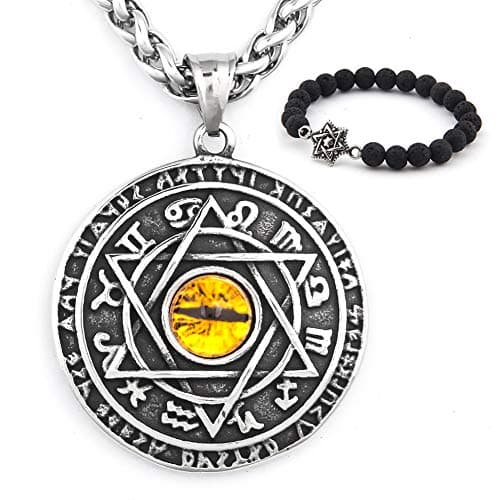 Solomon Seal Pendant Necklace - Stainless Steel Empowerment Talisman Jewelry