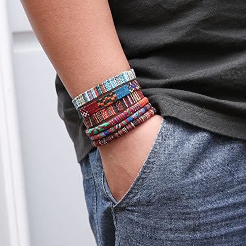 HZMAN Mix 6 Ethnic Bracelets for Men and Women