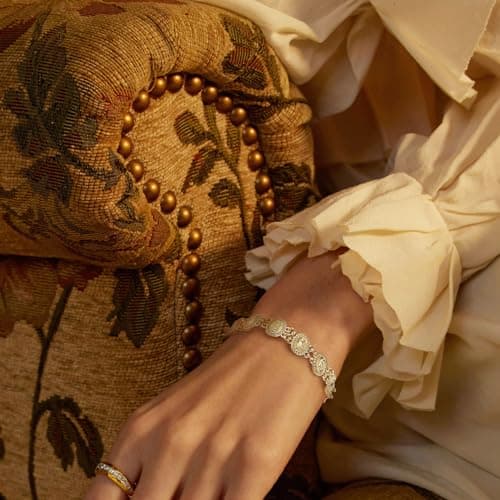 Women's Religious Virgin Mary Bracelet with Cubic Zirconia-Lined Our Lady of Guadalupe Links