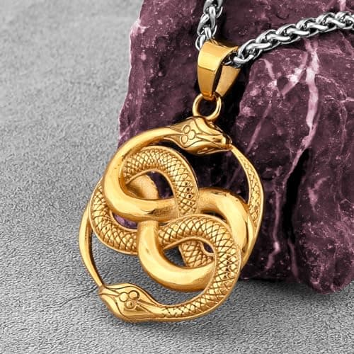 LOBON Fashion Snake Necklace - Gothic Stainless Steel Jewelry for Men & Women