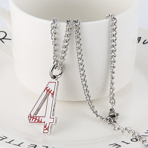 HZMAN Baseball Initial Pendant Necklace with Stainless Steel Charms