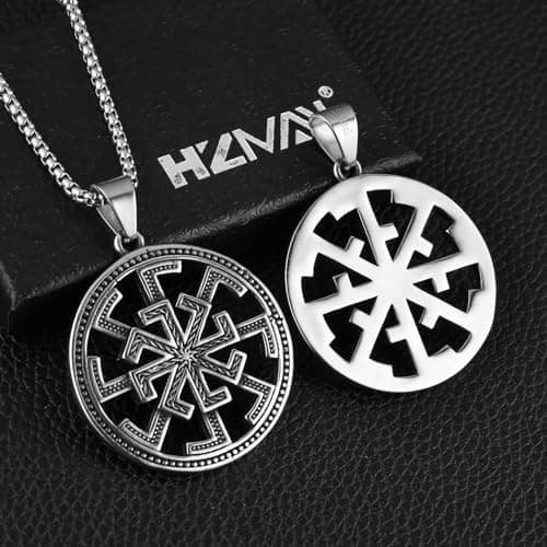 HZMAN Kolovrat Stainless Steel Retro Slavic Pendant Jewelry Gift