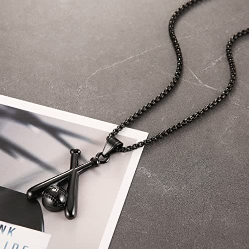Baseball Cross Pendant Necklace for Sports Fans