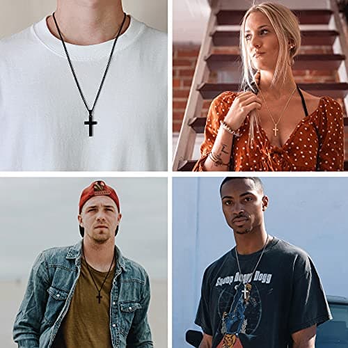 VNOX Cross Necklaces for Men & Boys - Christian Jewelry with Religious Quotes