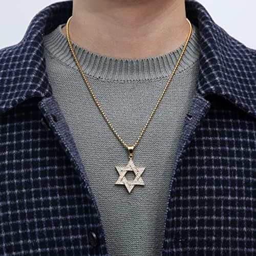 Stainless Steel Star of David Pendant for Women and Men
