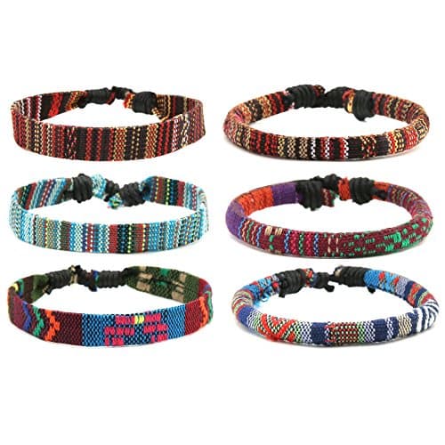 HZMAN Mix 6 Ethnic Bracelets for Men and Women