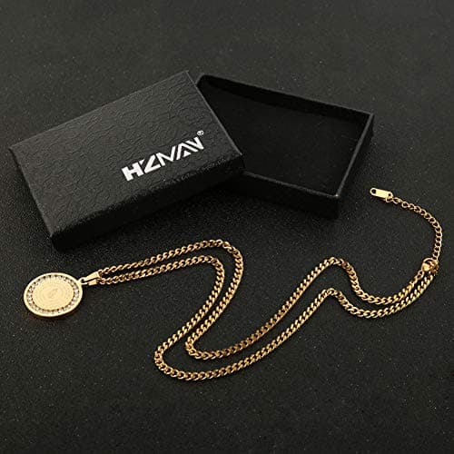 Christian Prayer Necklace: Gold Stainless Steel Praying Hands Pendant
