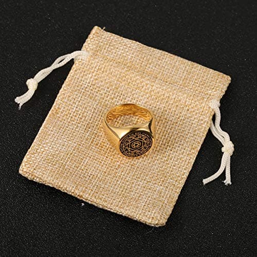HZMAN Solomon Six-Pointed Star 12 Constellation Rings for Men & Women