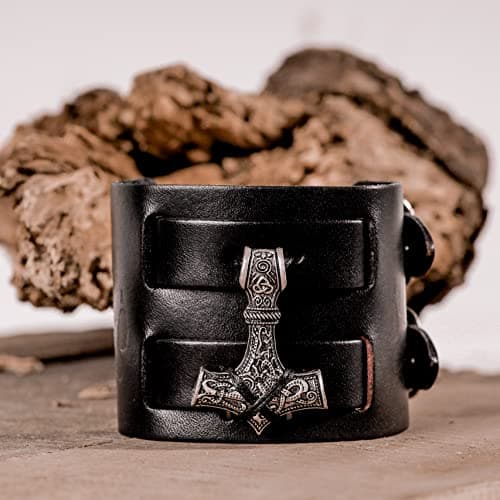 HAQUIL Norse Mjolnir Pendant Viking Bracelet for Men