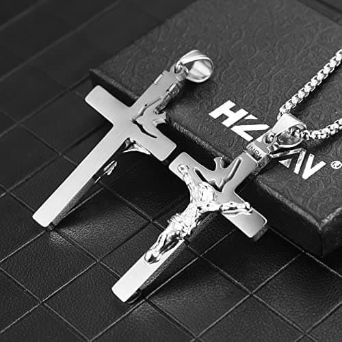 Stainless Steel Dove Cross Pendant Necklace With Free Chain
