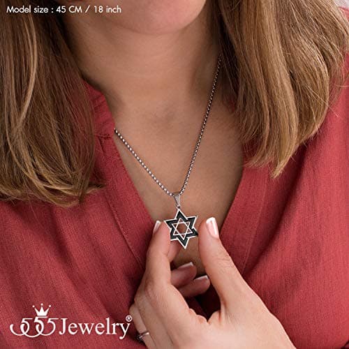 Unisex Stainless Steel Star of David Necklaces - 2-Piece Set
