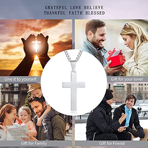 VNOX Cross Necklaces for Men & Boys - Christian Jewelry with Religious Quotes