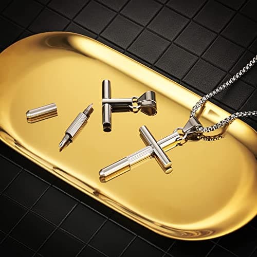 Stainless Steel Steampunk Cross Necklace for Men