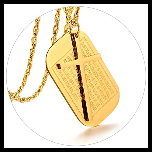 PROSTEEL Stainless Steel Cross Jewelry Dog Tags Pendant