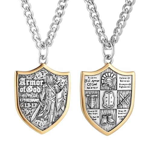 HZMAN Men's Stainless Steel Red Cross Templar Necklace Gift