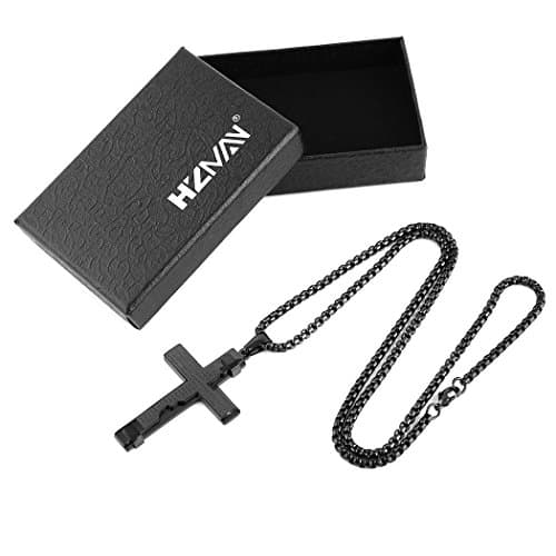 HZMAN Stainless Steel Lord's Prayer Pendant with Wheat Chain Necklace