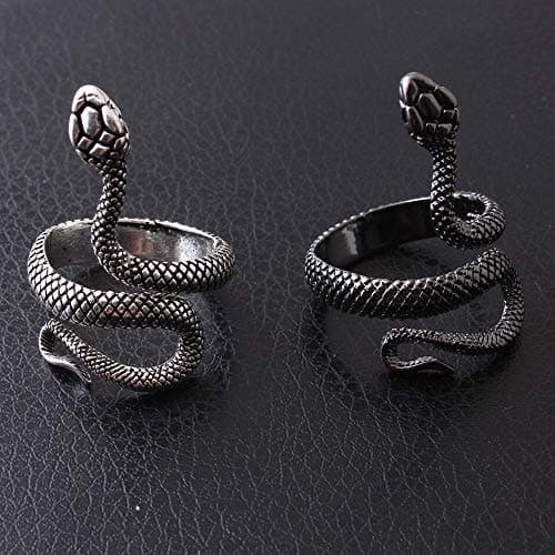 Acxico Punk Men's Adjustable Snake Finger Ring Jewelry
