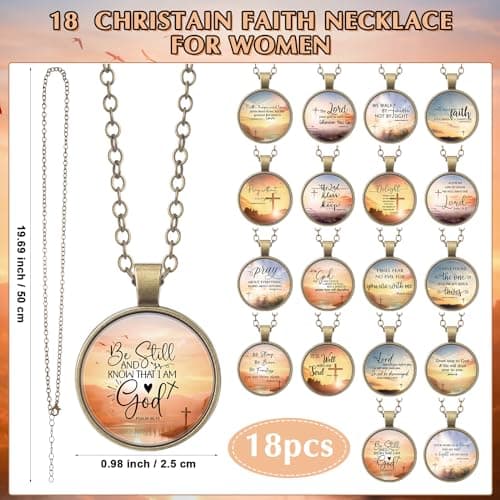Remuuly Christian Mother's Day Necklace - Bible Verse Faith Gift Jesus Cross Pendant