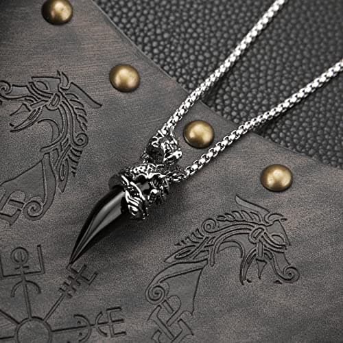 HZMAN Gothic Punk Dragon Stainless Steel Pendant Jewelry