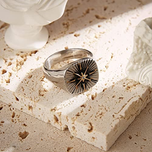Viking Compass Ring for Men and Boys in Stainless Steel