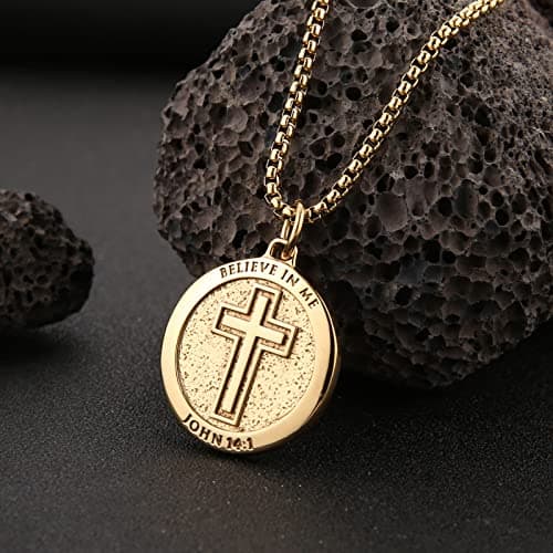 Bible Verse Necklace for Men and Women: Stainless Steel Pendant Gift