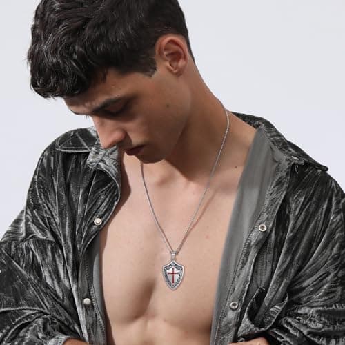 LES OSEWA Sterling Silver Celtic Cross Necklace for Men & Women Christian Jewelry