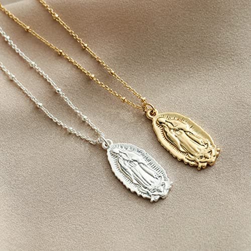 Ascona Virgin Mary Gold/Silver Pendant Necklace for Women