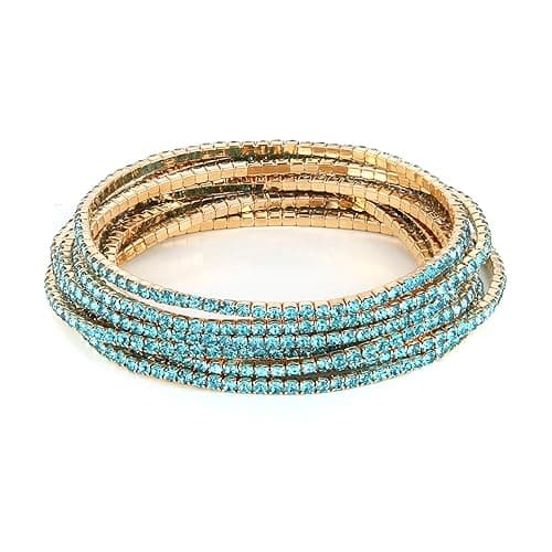 10 Pcs Tennis Bracelets Set for Women Girl Wedding Party Jewelry Gift