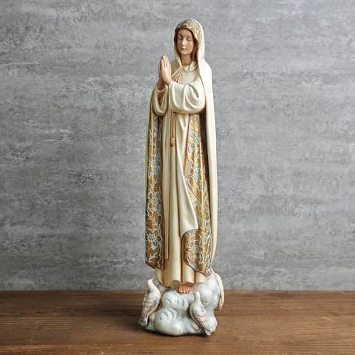 Buildclassic BC Catholic Our Lady of Fatima Statue, 12" H, Blessed Virgin Mary Figurine for Altar and Religious Gift