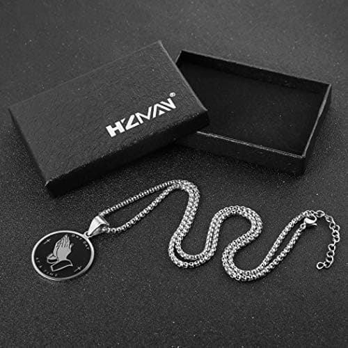 HZMAN Gold Stainless Steel Bible Verse Prayer Jewelry Pendant
