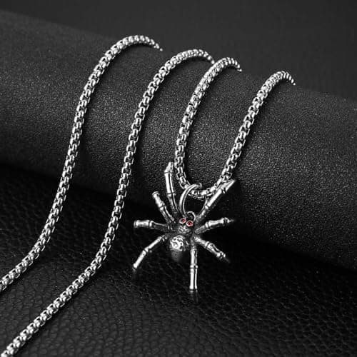 HZMAN Men's Gothic Stainless Steel Halloween Pendant Necklace Jewelry Gift