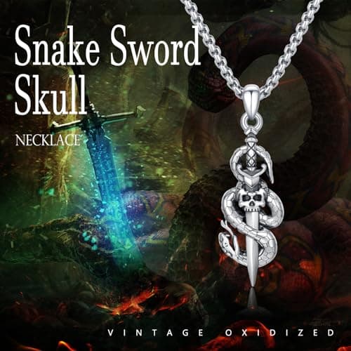 Silikepa 925 Sterling Silver Mysterious Snake Pendant Necklace